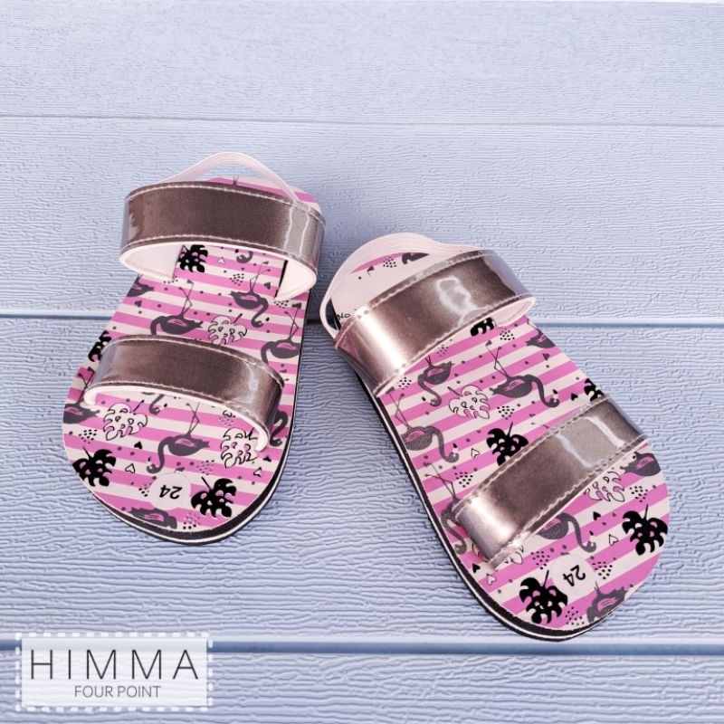 SANDAL ANAK PEREMPUAN Selop Spons Flamingo | SANDAL BALITA | SANDAL BAYI TALI BELAKANG KARET