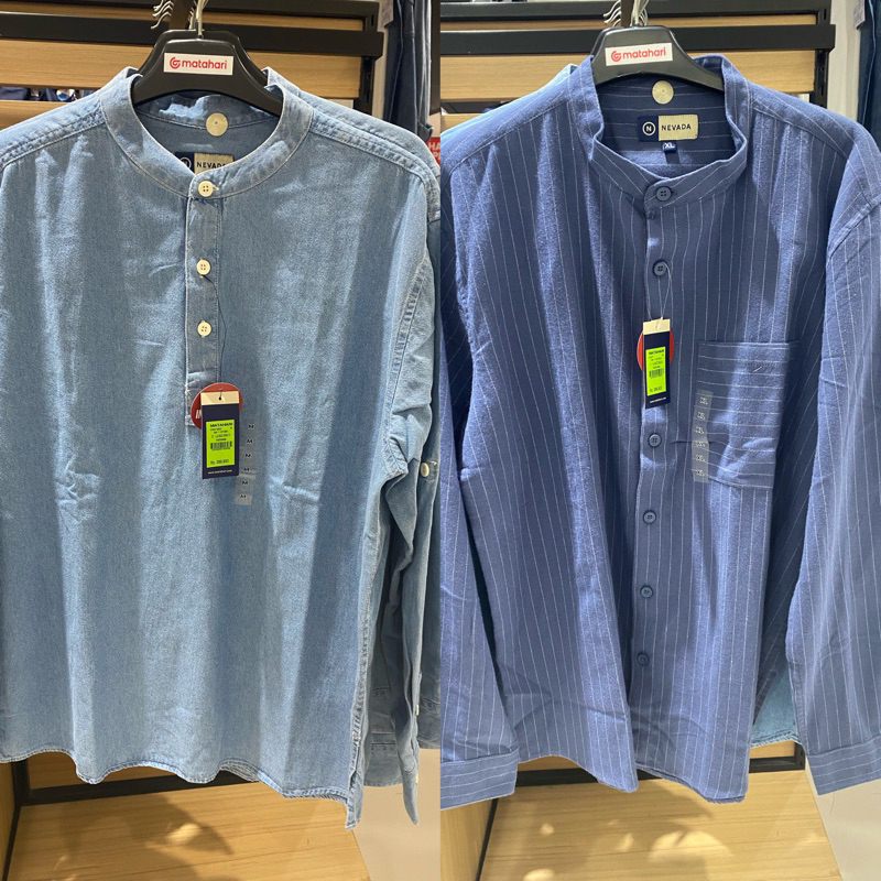 Kemeja Koko lengan panjang pria NEVADA Original (S-XL)