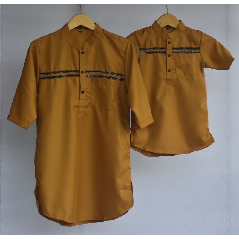 Baju Koko Kurta Couple Mustard