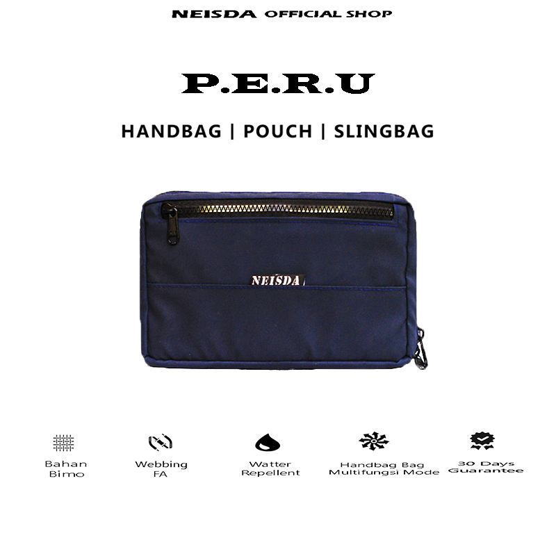 Neisda - Clutch Hand Bag Peru Nevy Multifungsi Bahan Bimo Nilon Waterproof