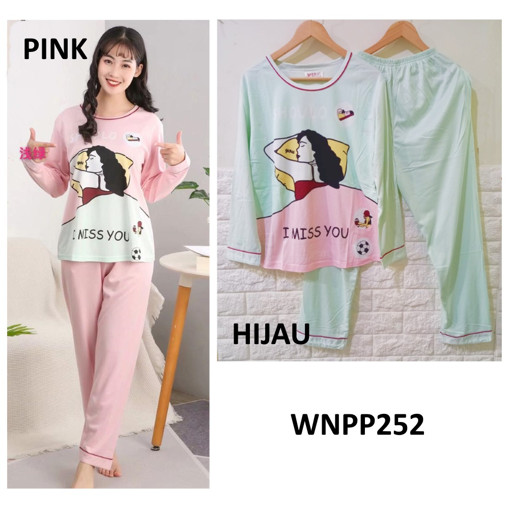 Baju Tidur Wanita Piyama Wanita Bear Brown Peach