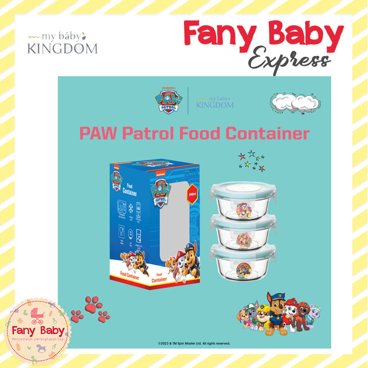 MY BABY KINGDOM X PAW PATROL GLASS CONTAINER 3 X 240ML