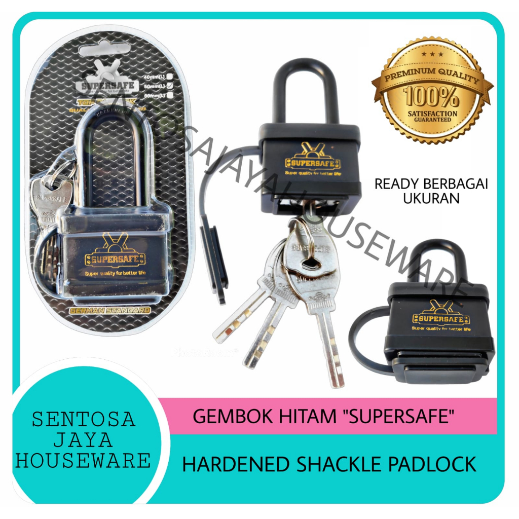 GEMBOK ANTI MALING MOTOR HITAM - GEMBOK RUMAH ANTI KARAT - GEMBOK RUKO - GEMBOK TEKIRO HITAM