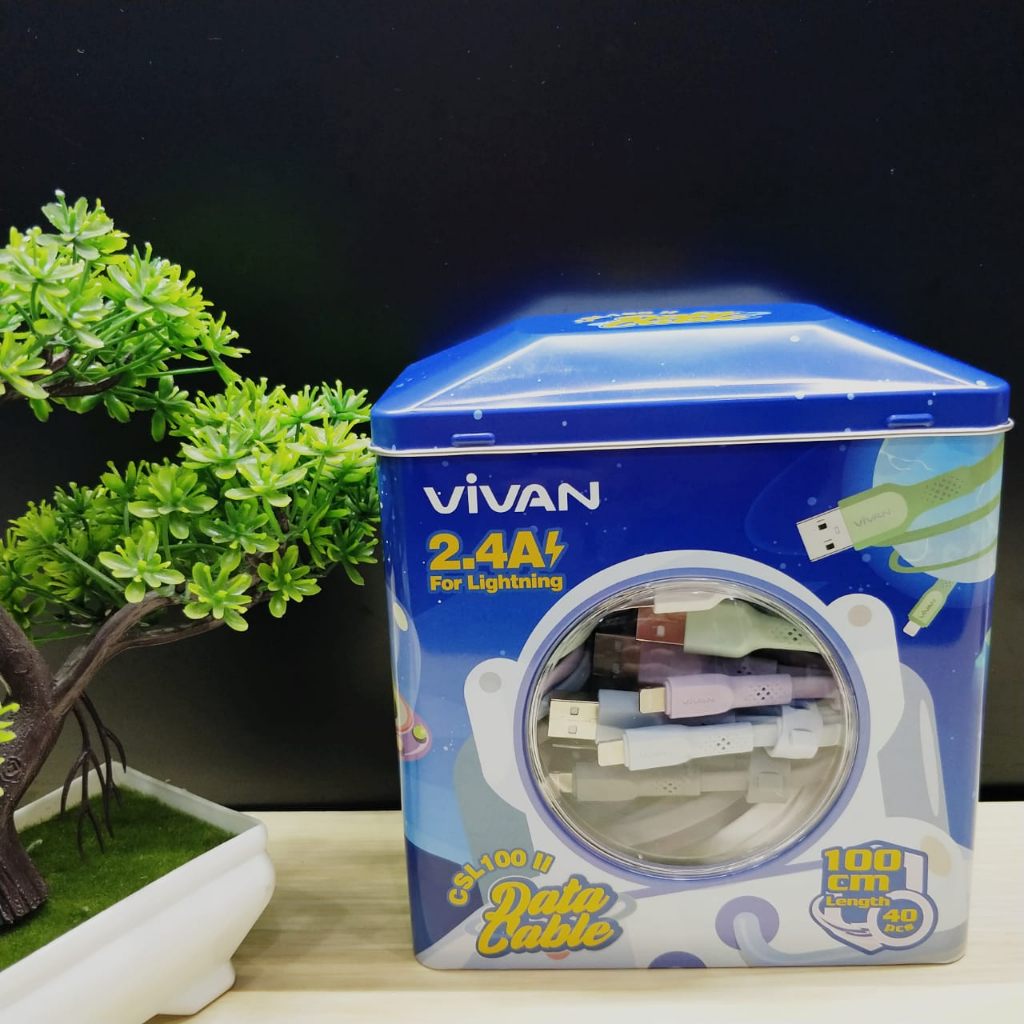 1TOPLES~KABEL DATA MICRO VIVAN CSM100S/CSL100S/CBC100S REAL 2.4A FAST CHARGING ORIGINAL VIVAN