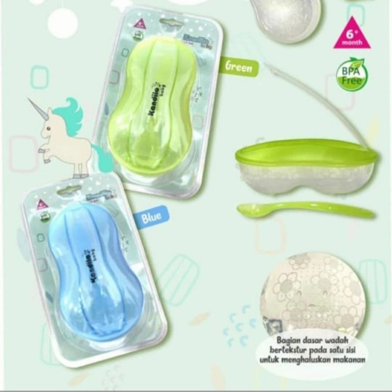 Kandila Baby Bowl Spoon Set Mangkok Travel Bayi / alat makan bayi