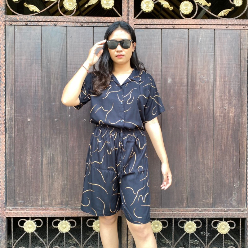 Piyama Tie Dye Rayon Premium Celana Pendek Kulot