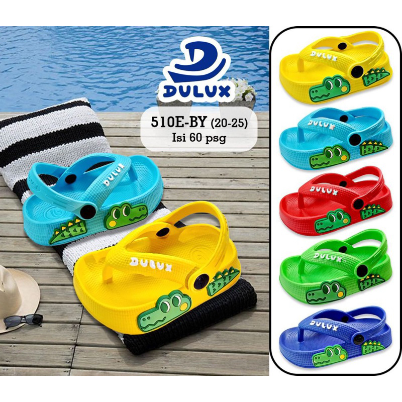 Sandal Sepatu  Dulux Jelly Anak Anak UK 20-25/Sandal Jepit Motif Buaya Lucu