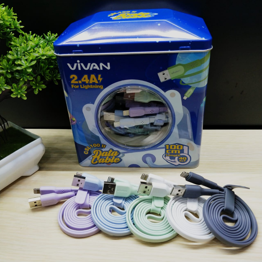 NEW KABEL DATA VIVAN DATA CABLE Kabel Data Vivan CSM100 II MICRO-USB &amp; CSL100 II IPHONE NEW Colorful Lightning 100cm 2.4 BY.SULTAN