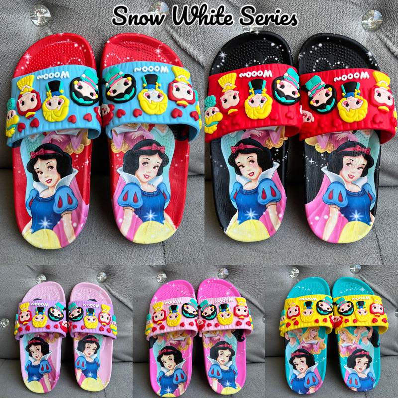 SANDAL SLOP ANAK IMPORT CEWEK KARET PRINCESS SNOW WHITE