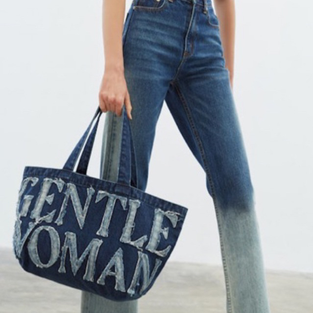 GENTLEWOMAN DENIM TOTE BAG BAHAN DENIM VIRAL BANGKOK / SHOULDER BAG WANITA IMPORT / TAS FASHION WANITA TAS KULIAH TAS KERJA