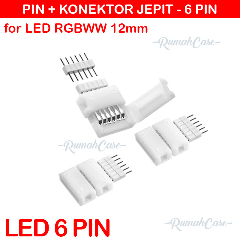 Soket 6 Pin + Konektor Jepit Smart LED strip lampu wiz bosman phillips Fantech BARDI 6pin rgb 12v