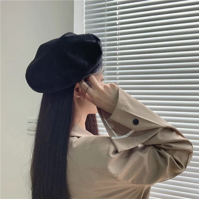 Topi Baret Wanita Dewasa Fashion Korea Motif Love Beret Cewek Cap Lebar Kasual Selebgram Trend Artis f24