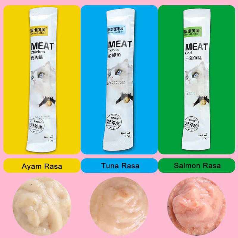 Snack Penggemuk Kucing Original Meat Multivitamin Imun dan Bulu Kucing