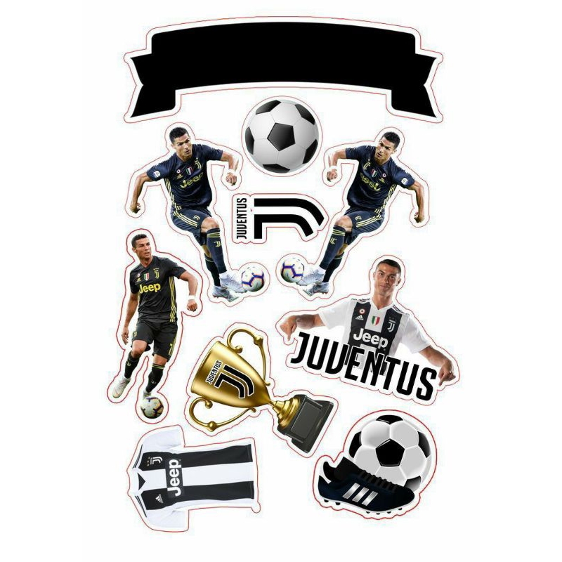 Topper Cake FREE NAMA tema Juventus / Cristian Ronaldo