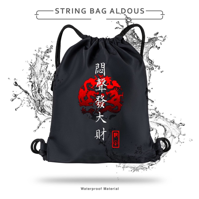 RFD - TERLARIS - Tas Serut AntiAir Multi Pungsi - Tas Serut Hitam Uk 44cm x 34cm