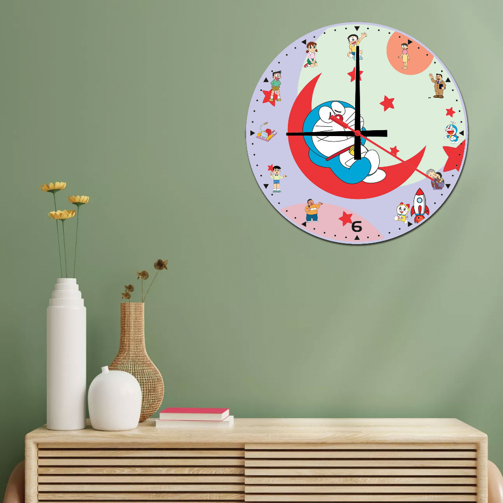 JAM DINDING DORAEMON / JAM DINDING KAYU /UNIK