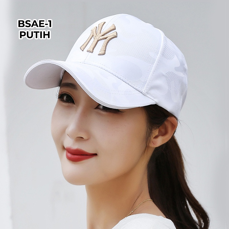 Topi Pria Wanita Baseball NY Motif Loreng Army Fashion Casual Cap Sport Trendy Outdoor Import BSAE