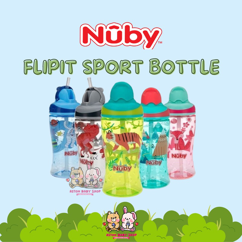 Nuby Sport Bottle Flip-it 360 ml Flip it Bottle Botol Minum Sedotan Anak