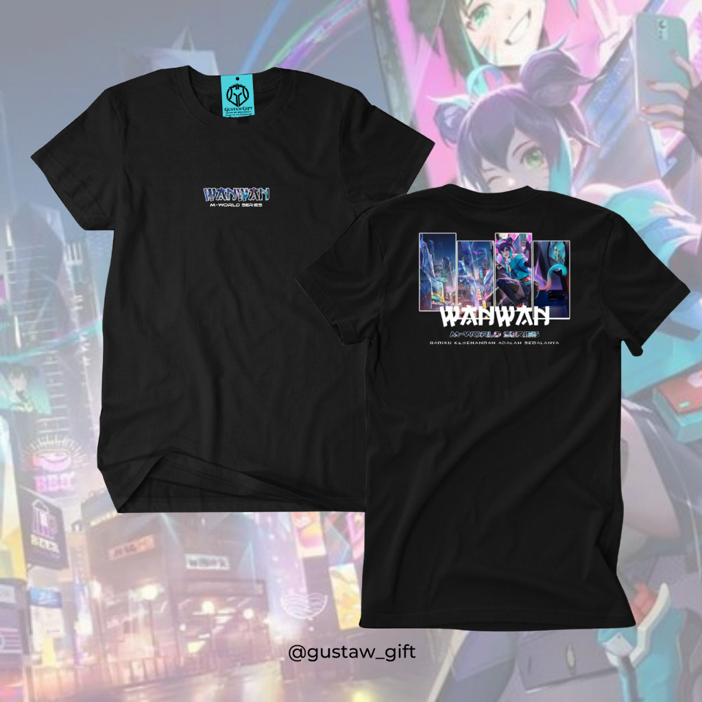 GG T-Shirt WANWAN skin M-World Series Mobile Legends Kaos Custom Katun Slim-fitting