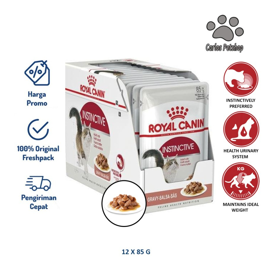 MAKANAN KUCING POUCH ROYAL CANIN INSTINCTIVE 85 GRAM