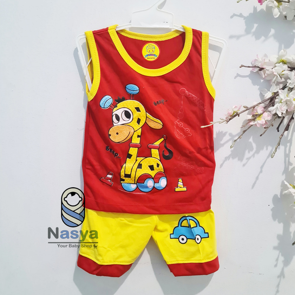 [JC-002] Setelan Singlet Anak Bayi Unisex Cowok/Cewe Sablon Kombinasi