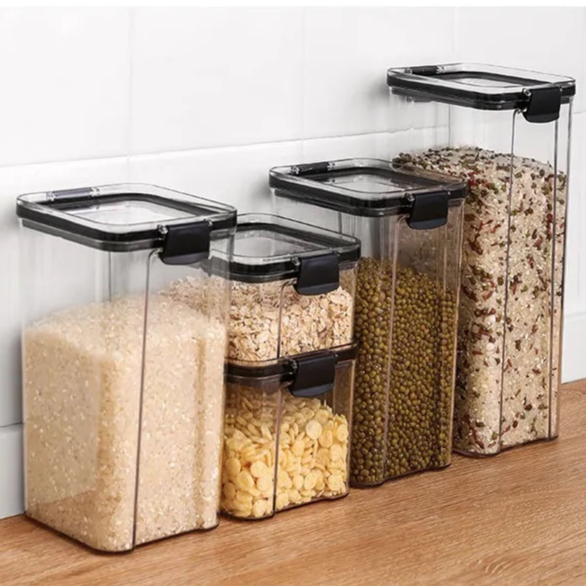 T&amp;Y Toples Lebaran Kue Kering 1300 ml Penyimpanan Cereal Plastik Bening Acrylic 1300ml Kotak Transparan Kedap Udara 1.3 Liter Kontainer Makanan 1,3L Storage Jar Food Tempat Bumbu Wadah Snack Storage Box Bahan Makanan Murah Import