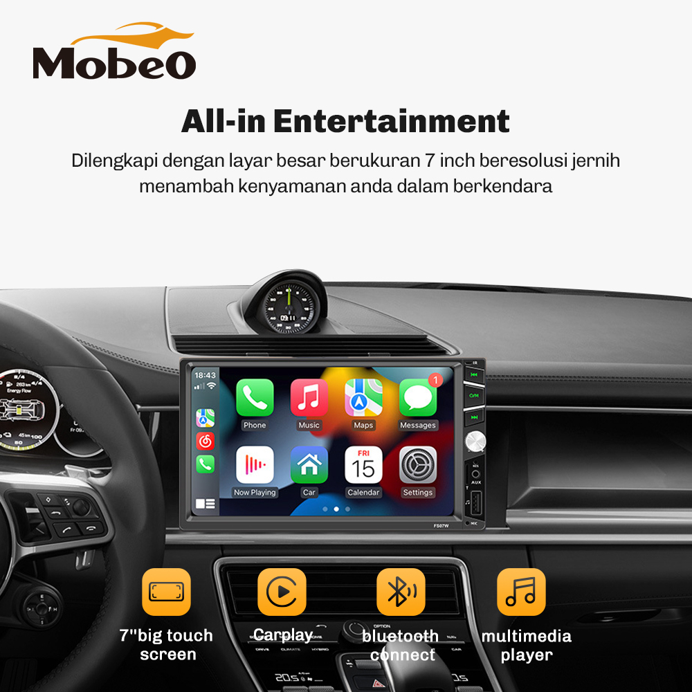 [NEW PRODUCT] Mobeo Head Unit MCP01 Untuk Semua Double Din Mobil 7Inch  Car Radio Multimedia Player Support Bluetooth/Radio/USB/Carplay/Android Auto