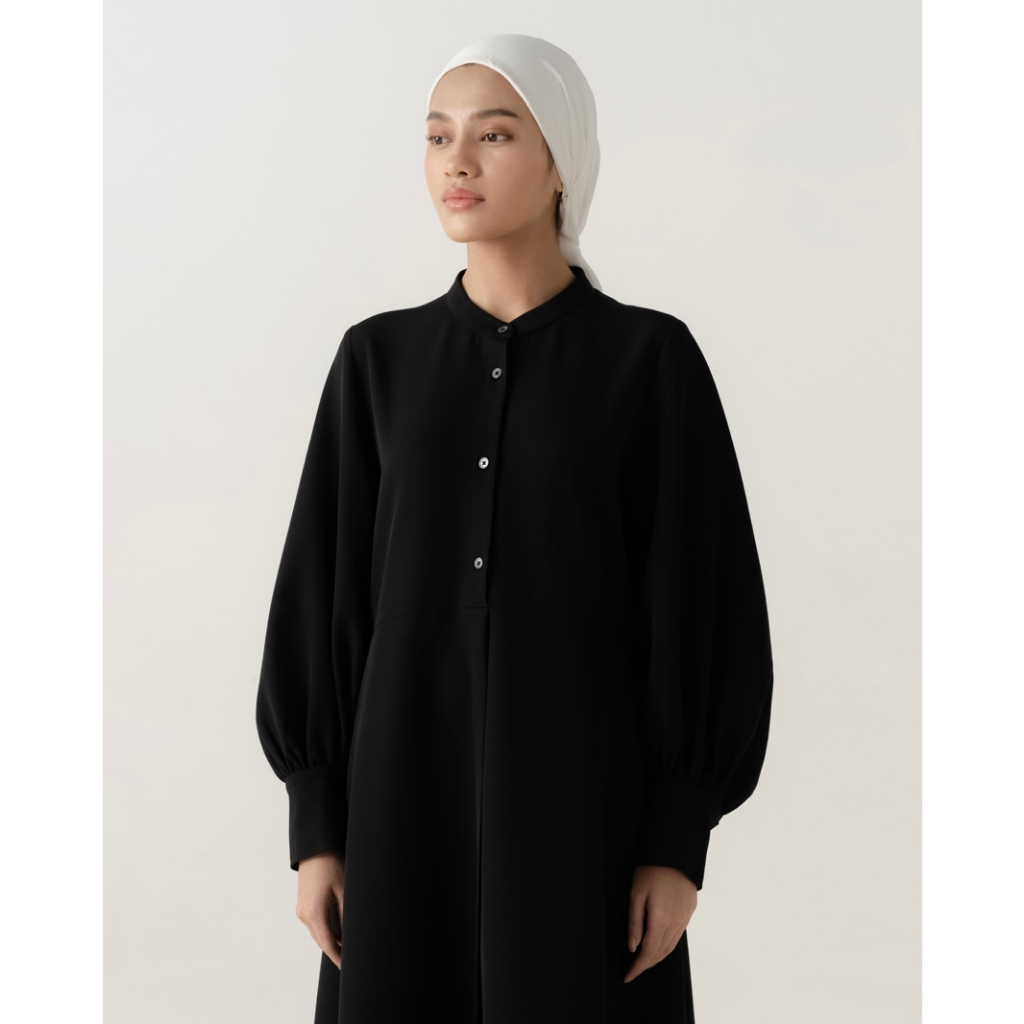 Saba Button Luxe Puff Dress