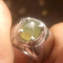 Natural Green Sapphire Safir Hijau Ori Asli Alam Original Bukan Sinthetic Ring Monel Real Pict Disko