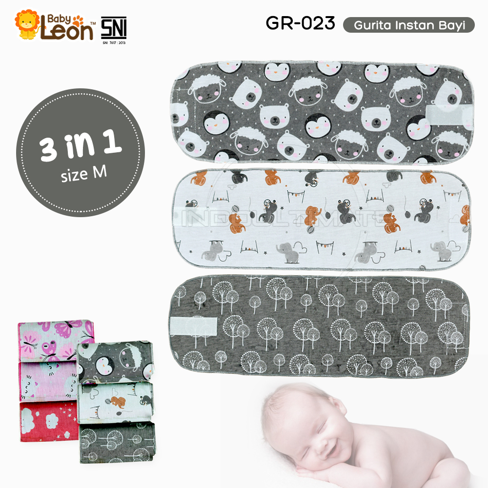 3in1 Gurita Anak Bayi Perekat BABY LEON Rekat Baru Lahir GR-023 [Size M,L] Gurita Bayi Murah Termurah Jumbo Instan Motif Grita Grito Bayi Perekat