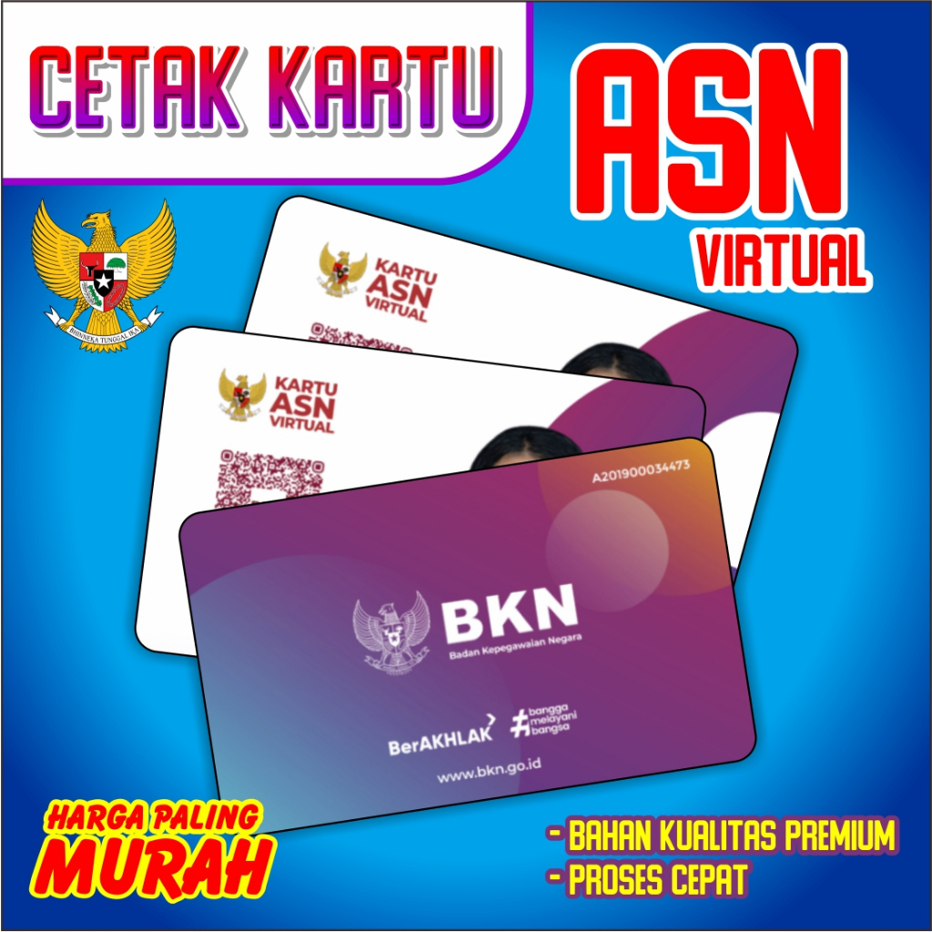 

Kartu ASN Virtual / SEHARI JADI / KARTU ASN BAHAN PVC PREMIUM