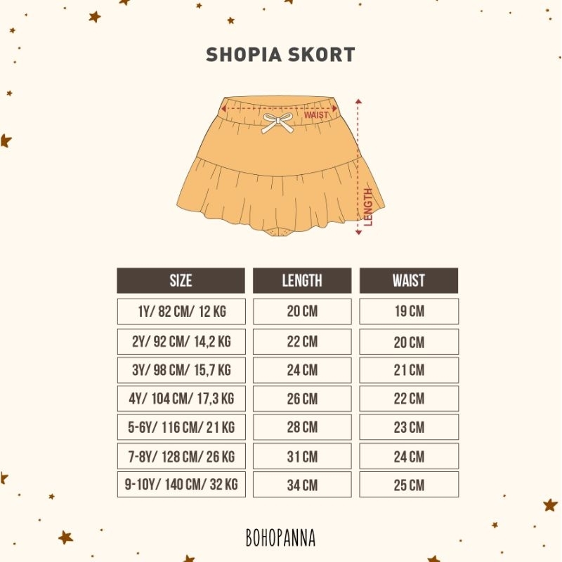 Bohopanna Boho Panna Shopia Skort - Rok Celana Anak 1-10Y