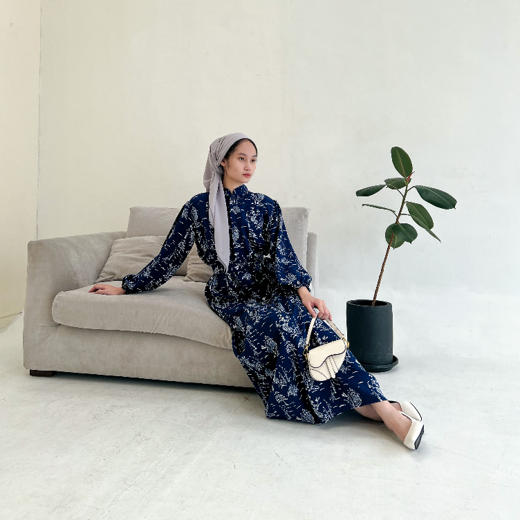 Salwa Dress Motif Mewah - Fashion Muslim - Dress Wanita Korea - Casual Dress