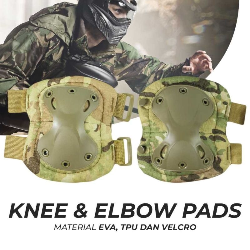 Centechia Camouflage Pelindung Lutut Siku Knee Elbow Pads Training Sport - CT20