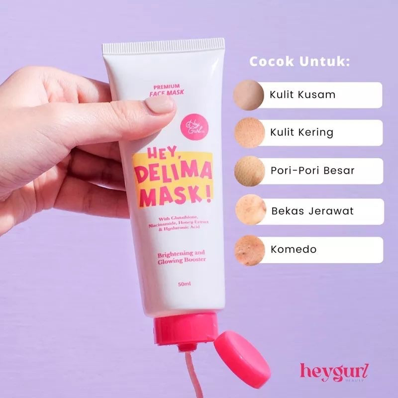 [READY] Clay mask by heygurl.id / CLAY MASK HEYGURL / Clay mask delima heygurl / clay mask matcha heygurl / Hey Delima Mask / Clay masker heygurl / Claymask Heygurl