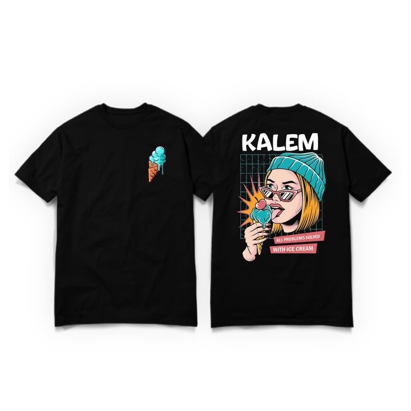 Kalemmerch Kaos Aesthetic Ice Cream Pria Wanita Murah