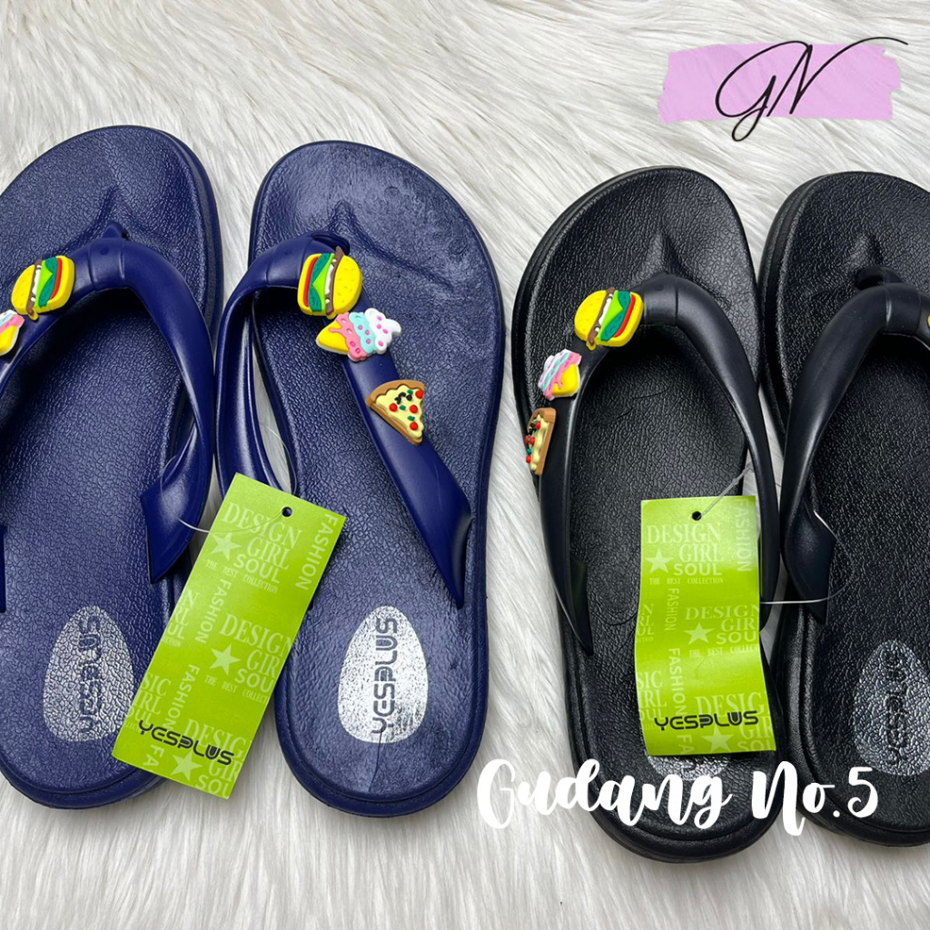 GN-8005-1 Sandal Jepit Jelly Wanita Fashion Korean dengan Jibbitz Style Import Yesplus PCU