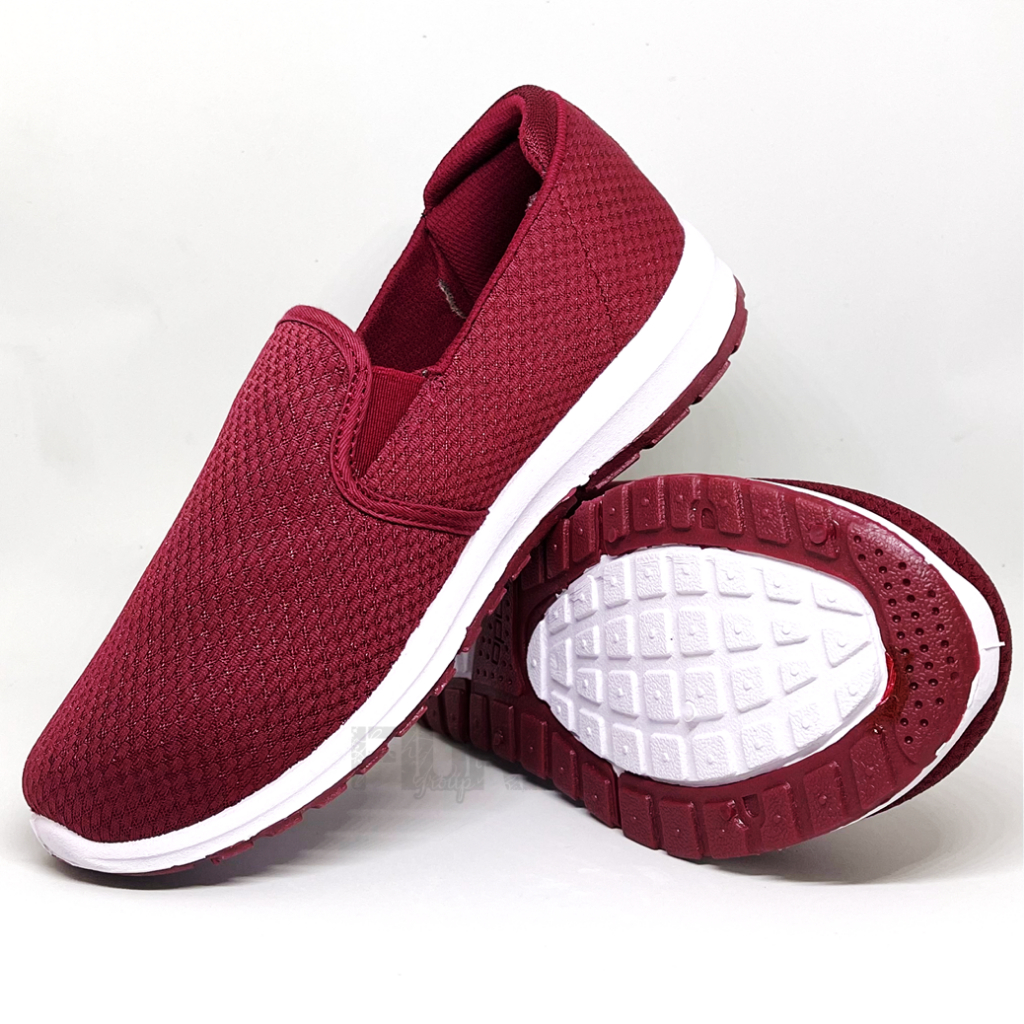 FIURI - Ando - BERTHA 37-40 MAROON - Sepatu Kets Sneakers Wanita - Sepatu Flat Shoes Slip On Wanita - Sepatu Olahraga Wanita - Sepatu Fashion Wanita Promo