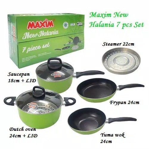Maxim Panci Set Teflon New Halania Set 7 Piece Set Free Packing EXSTRA Aman