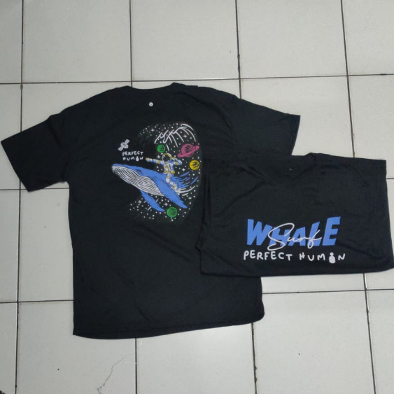 Kaos murah Kaos distro murah baju  distro pria t-shirt murah combed30s PERFECT HUMAN ASTRO WHALE