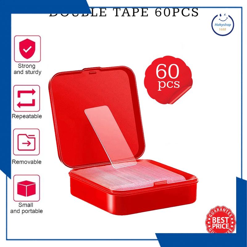 

HKS STICKER DOUBLE TAPE ISI 60 PCS / TAPE PEREKAT 2 SISI TRANSPARAN BOX ISI 60 PCS / DOUBLE TAPE NANO / STICKER DOUBLE TAPE GEL / GEL AKRILIK PEREKAT