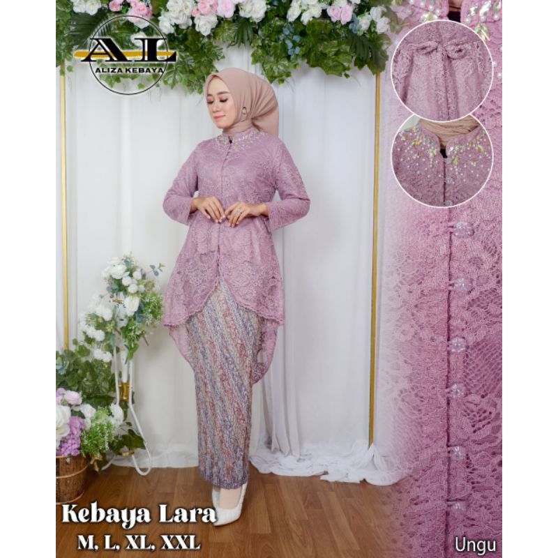 IndahKebaya • SETELAN KEBAYA MODERN TERBARU / KEBAYA LARA BROKAT WISUDA LAMARAN / BAJU WANITA CANTIK KEKINIAN / WARNA SILVER MOCCA MAROON DUSTY LAVENDER NAVY SAGE BABYBLUE