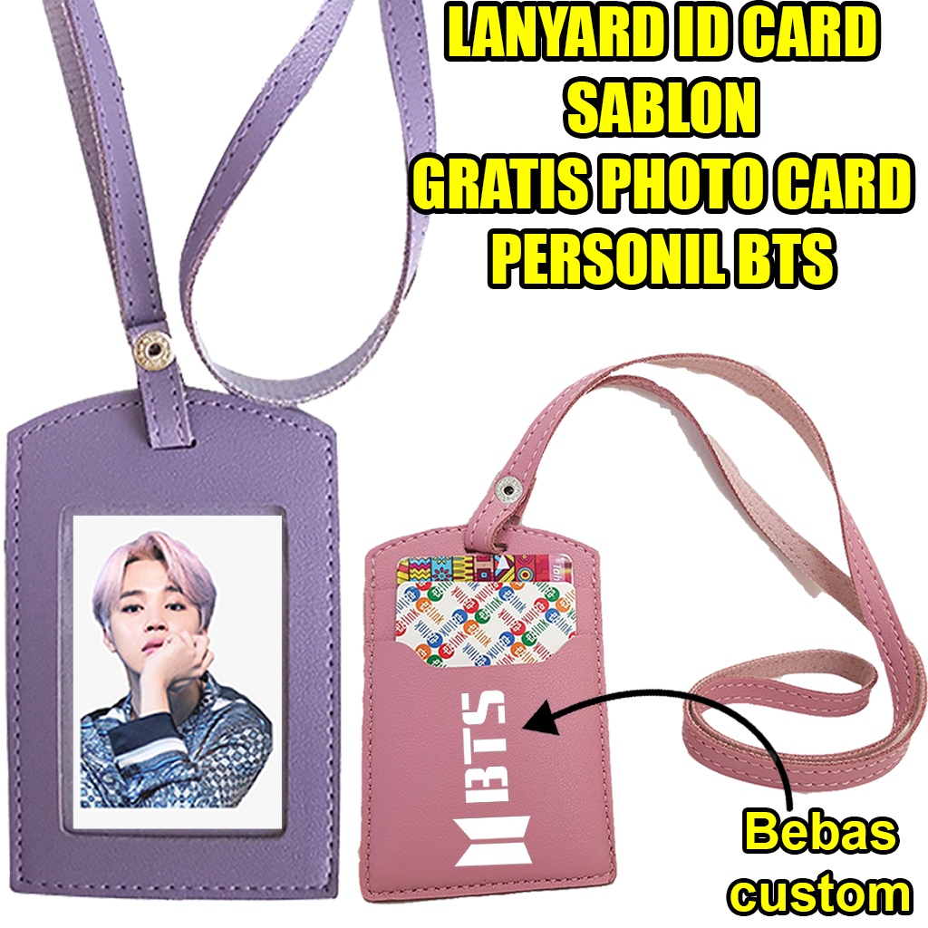 

Name Tag Id Card Lanyard Kulit Custom Bebas Kpop Korea Nama Logo Gratis Photocard Souvenir Merchandise Kantor
