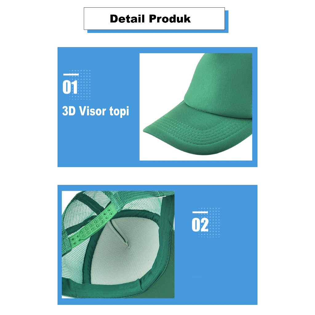 PVJ - Topi Anak Pria Wanita Jaring Karakter Dino Trucker Hat Outdoor