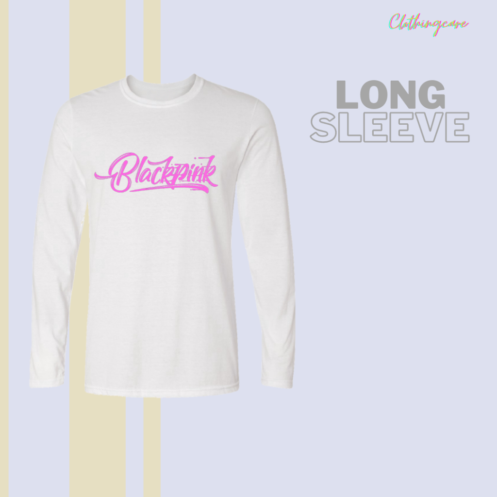 Baju Kaos Lengan Panjang PinkBlack Kaos Wanita Lengan Panjang Kaos Korea Lengan Panjang Kaos Cewek T