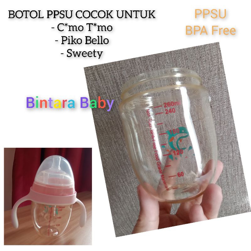 Botol Susu PPSU 260ml Cocok Untuk Botol Lebar Anti Colic yang mirip payudara ibu / Spare part Botol PPSU