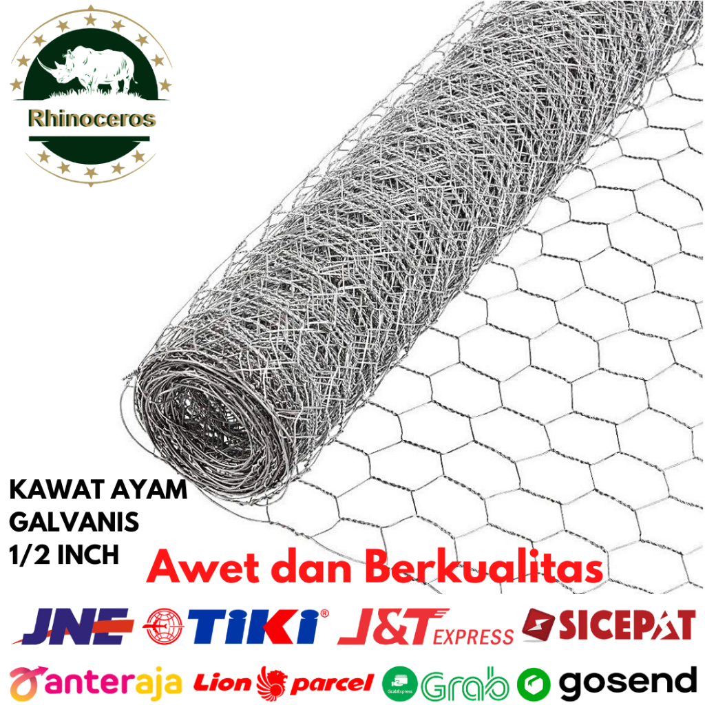 Kawat Ayam Kandang Taman Galvanis Hexagonal Chicken Wire Mess 1/2inch