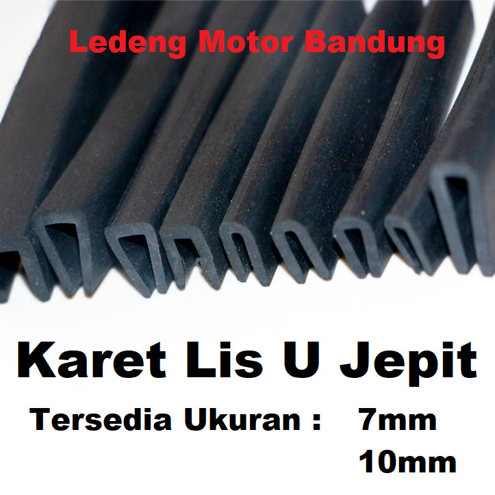 Rubber List Karet Lis U Jepit Kaca 7mm 10mm Meteran