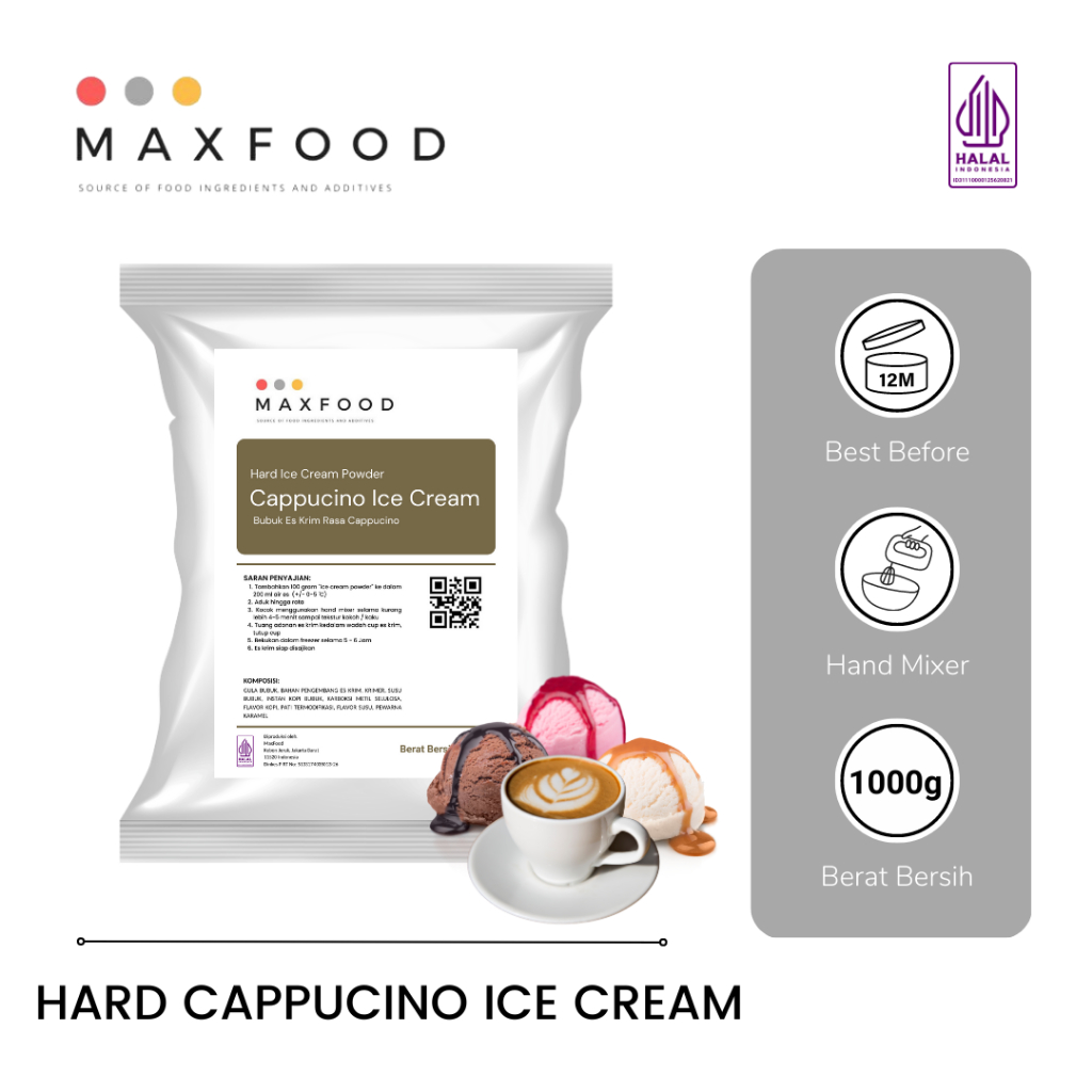 

Cappuccino Ice Cream/ Bubuk Hard Es Krim Capucino/ Bubuk Es Krim Cappucino 1 KG