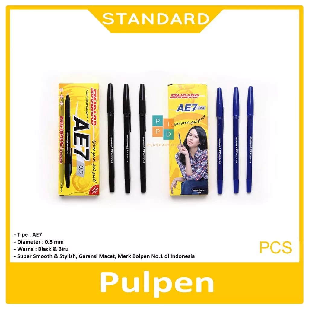 

PULPEN STANDAR AE7 0,5mm SUPER SMOOTH -PCS